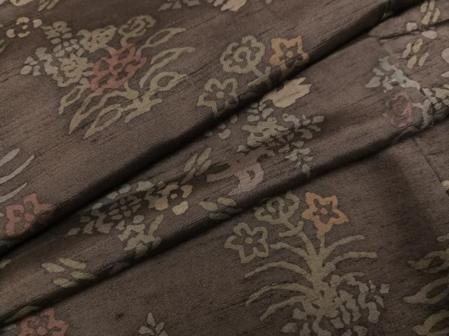 平和屋着物●上質な小紋 紬地 花鳥文 正絹 逸品 AAAZ0554ph