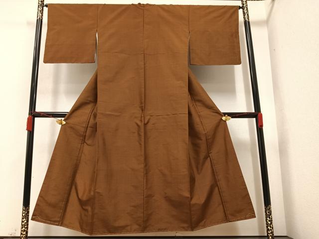 平和屋着物●上質な紬　格子　正絹　逸品　未使用　AAAZ0581ph