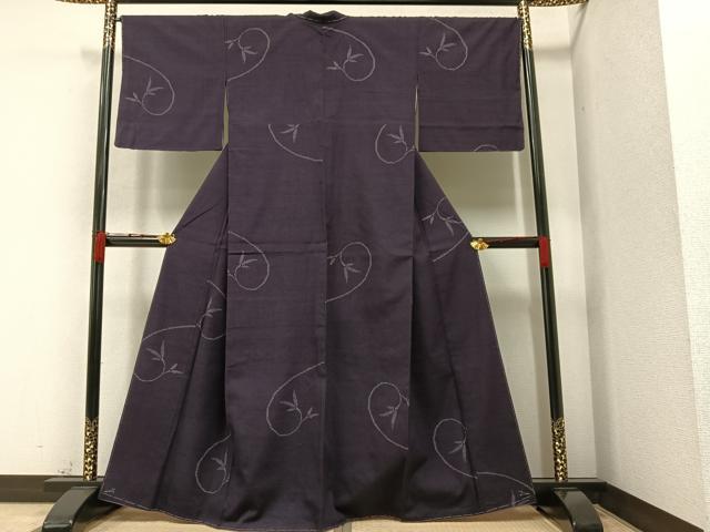 平和屋着物●結城紬 100亀甲 草木文 正絹 逸品 未使用 AAAZ0592ph