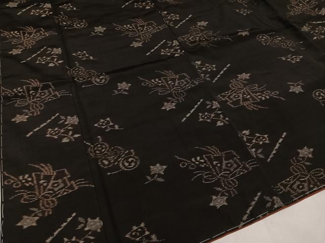 平和屋着物●上質な紬 吉祥玩具文 正絹 逸品 未使用 AAAZ0594ph