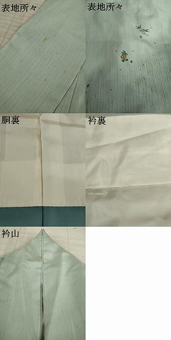 平和屋着物●訪問着　紬地　刺繍　舞花文　暈し染め　正絹　逸品　AAAZ0605ck
