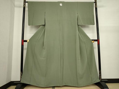 平和屋着物●上質な色無地　岩井茶色　正絹　逸品　未使用　AAAZ0608ck