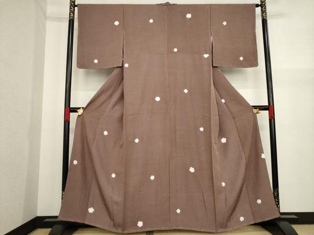 平和屋着物●上質な小紋 絞り 舞花文 金彩 正絹 逸品 未使用 AAAZ0609ck