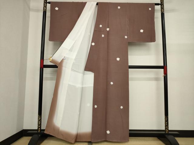 平和屋着物●上質な小紋 絞り 舞花文 金彩 正絹 逸品 未使用 AAAZ0609ck
