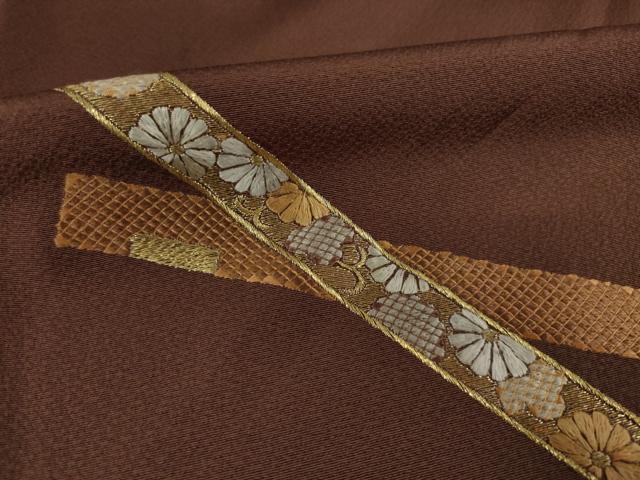 平和屋着物●訪問着　総刺繍　流水短冊花文　暈し染め　金彩　正絹　逸品　AAAZ0619ck