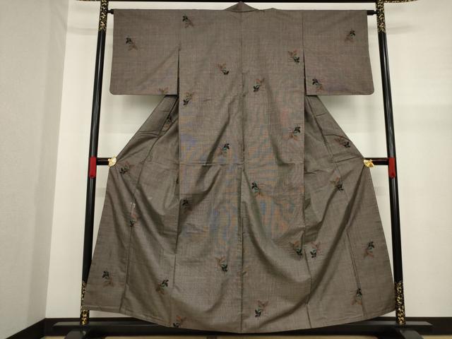平和屋着物●本場大島紬 カタス9マルキ 舞蝶文 正絹 逸品 AAAZ0630ck