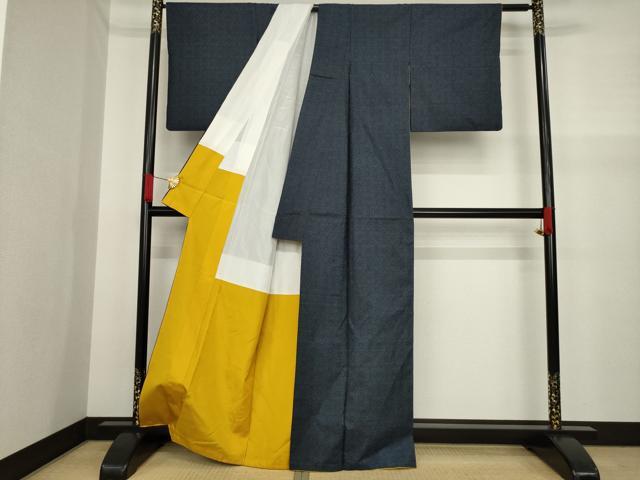 平和屋着物●本場大島紬 一元絣 幾何学文様 正絹 逸品 AAAZ0631ck