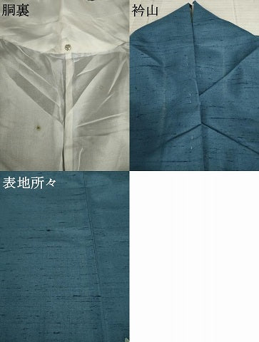 平和屋着物●訪問着 友禅 紬地 枝花に休み鳥 正絹 逸品 AAAZ0635ck