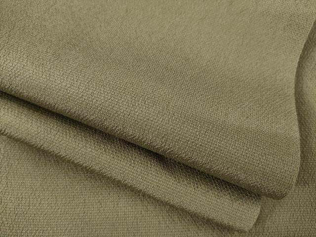 平和屋着物●お召 色無地 生壁色 正絹 逸品 AAAZ0661ck