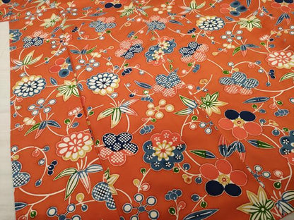 平和屋着物●上質な小紋　型染め　草花文　正絹　逸品　AAAZ0666ck