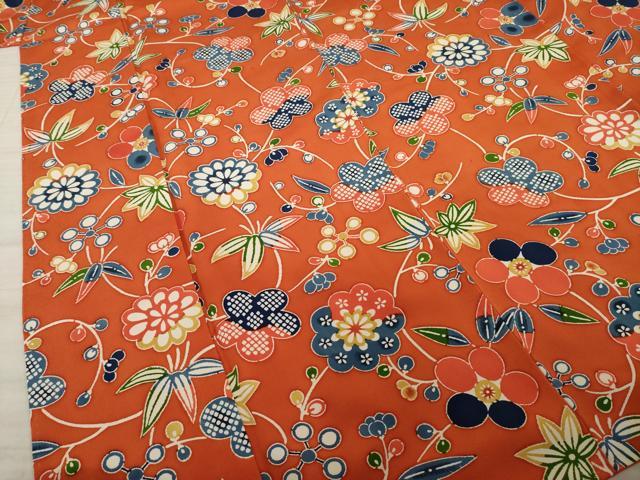 平和屋着物●上質な小紋　型染め　草花文　正絹　逸品　AAAZ0666ck