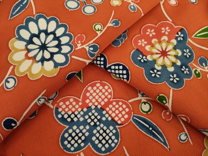 平和屋着物●上質な小紋　型染め　草花文　正絹　逸品　AAAZ0666ck