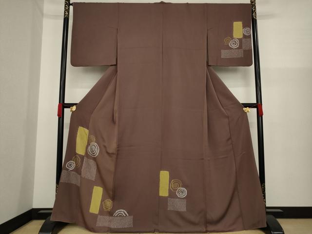 平和屋着物●ファッションデザイナー HIROKO KOSHINO コシノヒロコ 訪問着 絞り 渦巻文 正絹 逸品 AAAZ0670ck