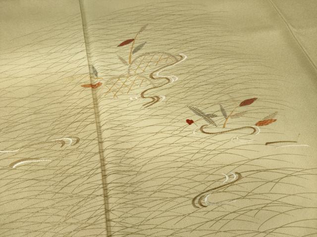 平和屋着物●訪問着 総刺繍 竹屋町刺繍 流水花籬文 暈し染め 金糸 正絹 逸品 AAAZ0679ck