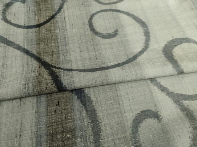 平和屋着物●上質な紬 唐草文 正絹 逸品 AAAZ0680ck
