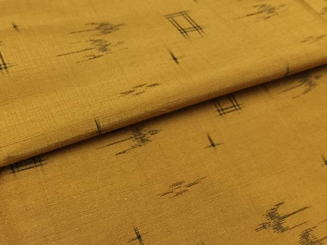 平和屋着物▽上質な紬　単衣　琉球絣　正絹　逸品　AAAZ0688jh