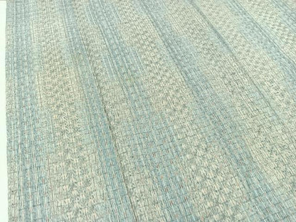 平和屋着物▽上質な紬 単衣 格子 正絹 逸品 AAAZ0689jh