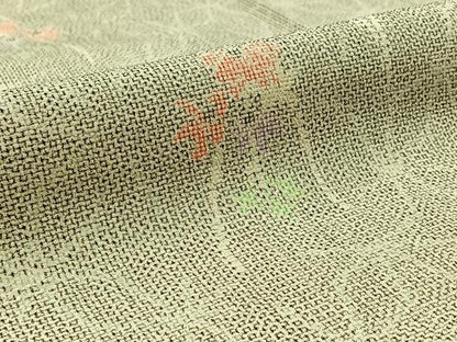 平和屋着物▽本塩沢 単衣 七宝花文 正絹 逸品 AAAZ0694jh