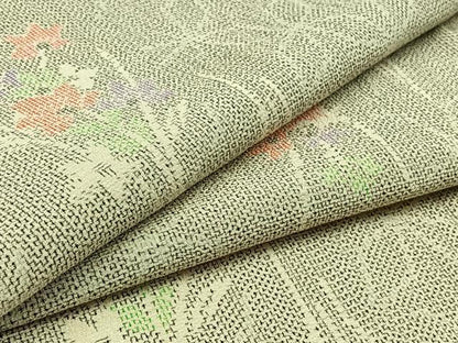 平和屋着物▽本塩沢 単衣 七宝花文 正絹 逸品 AAAZ0694jh