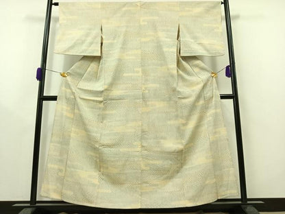 平和屋着物▽本塩沢 単衣 霞文 正絹 逸品 AAAZ0696jh