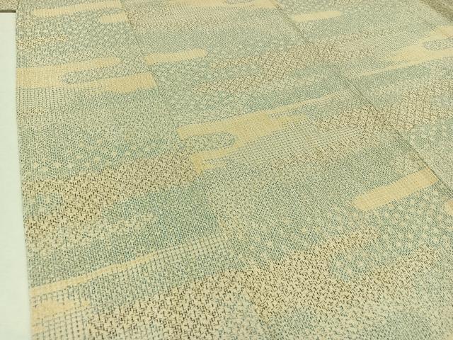 平和屋着物▽本塩沢 単衣 霞文 正絹 逸品 AAAZ0696jh