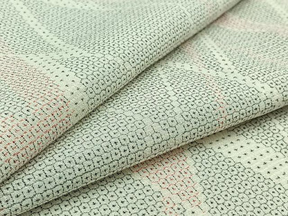平和屋着物▽本塩沢　単衣　110亀甲　菱文　正絹　逸品　AAAZ0697jh