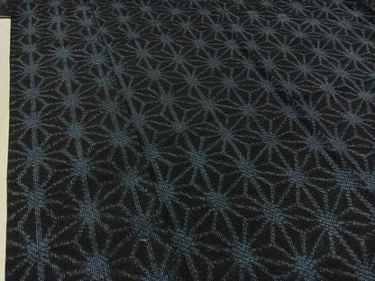 平和屋着物▽上質な紬　単衣　麻の葉文様　正絹　逸品　AAAZ0699jh