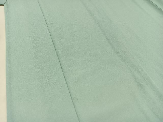 平和屋着物▽洗える最高級着物 ＜英＞はなぶさ謹製 色無地 単衣 白藍色 鬼しぼ縮緬 洗える着物 AAAZ0703jh