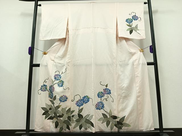 平和屋着物▽訪問着 単衣 紫陽花 金彩 正絹 逸品 AAAZ0705jh