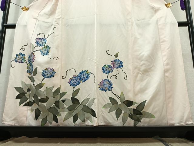 平和屋着物▽訪問着 単衣 紫陽花 金彩 正絹 逸品 AAAZ0705jh