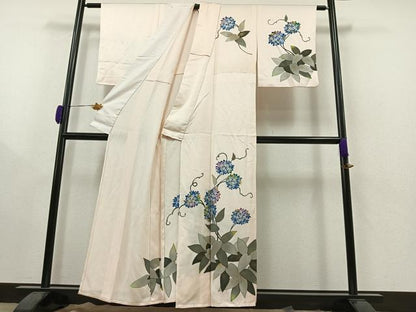 平和屋着物▽訪問着 単衣 紫陽花 金彩 正絹 逸品 AAAZ0705jh