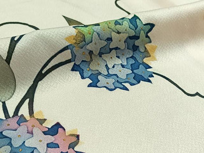 平和屋着物▽訪問着 単衣 紫陽花 金彩 正絹 逸品 AAAZ0705jh