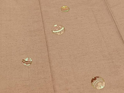 平和屋着物▽色留訪問着 単衣 総刺繍 毬文 金糸 ますいわ屋扱い 正絹 逸品 AAAZ0706jh