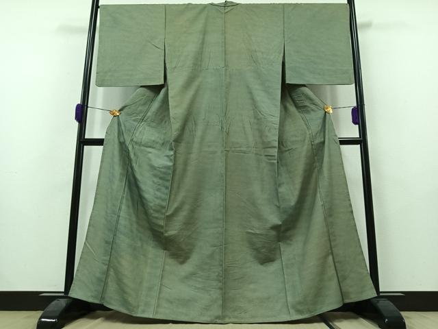 平和屋着物▽上質な紬　単衣　霞文　正絹　逸品　AAAZ0708jh