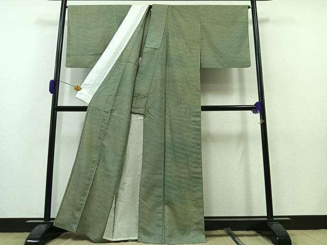 平和屋着物▽上質な紬　単衣　霞文　正絹　逸品　AAAZ0708jh