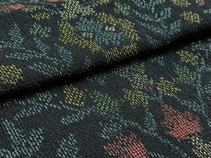 平和屋着物▽本塩沢　単衣　草花文　正絹　逸品　AAAZ0712jh