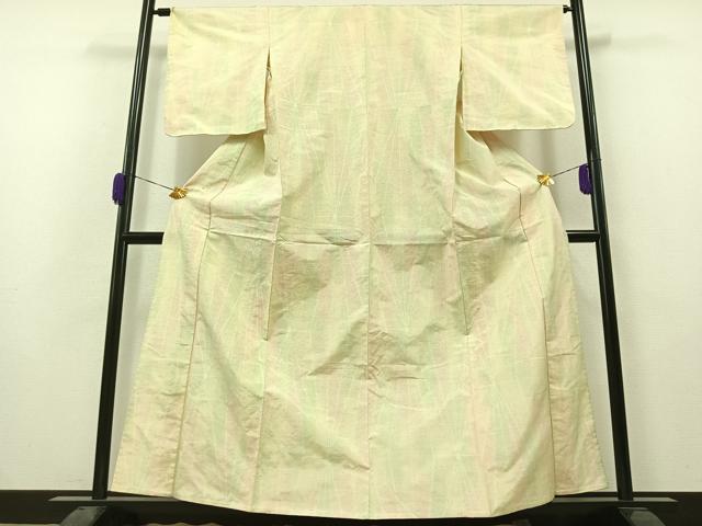 平和屋着物▽上質な紬 単衣 幾何学文様 正絹 逸品 未使用 AAAZ0713jh