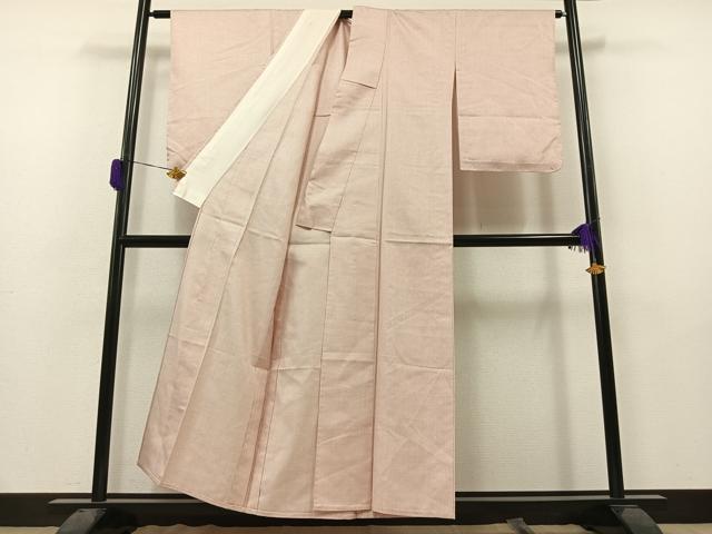 平和屋着物▽上質な紬　単衣　十字絣文様　正絹　逸品　AAAZ0715jh