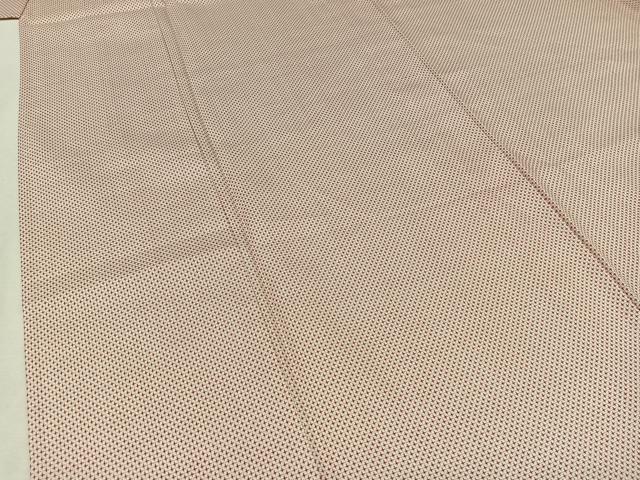 平和屋着物▽上質な紬　単衣　十字絣文様　正絹　逸品　AAAZ0715jh