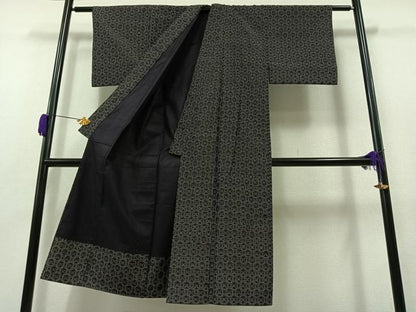 平和屋着物▽男性 本場琉球絣 単衣 正絹 逸品 AAAZ0719jh