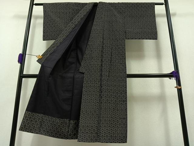 平和屋着物▽男性 本場琉球絣 単衣 正絹 逸品 AAAZ0719jh