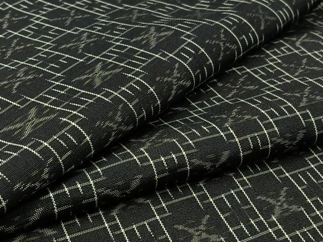 平和屋着物▽男性 本場琉球絣 単衣 正絹 逸品 AAAZ0719jh