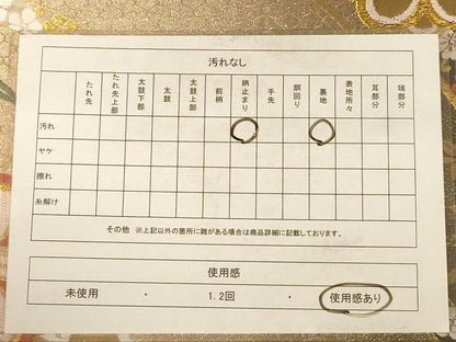 平和屋着物◎六通柄袋帯　唐織　笹竹花文　金糸　正絹　逸品　AAAZ0806dt