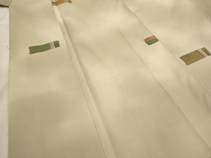 平和屋着物■上質な紬　幾何学色紙文　正絹　逸品　AAAZ0877ru