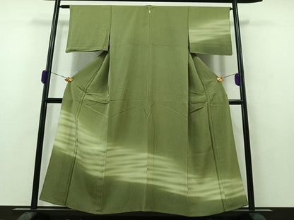 平和屋着物▽訪問着 単衣 鮫小紋柄 霞文 暈し染め 正絹 逸品 AAAZ0961jh