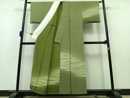 平和屋着物▽訪問着 単衣 鮫小紋柄 霞文 暈し染め 正絹 逸品 AAAZ0961jh