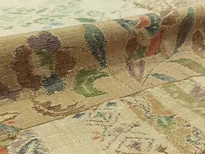 平和屋着物▽訪問着 単衣 小千谷紬地 吉祥花文 正絹 逸品 AAAZ0962jh