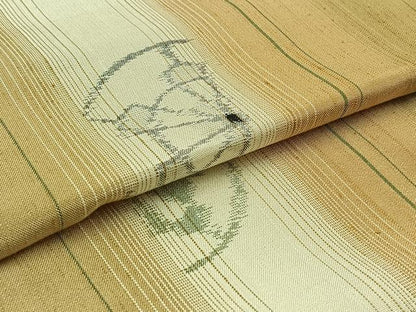 平和屋着物▽上質な紬 単衣 片輪車間道 正絹 逸品 未使用 AAAZ0964jh