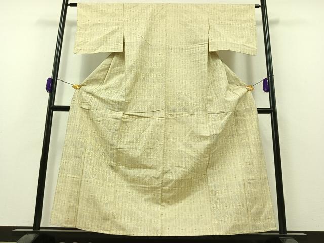 平和屋着物▽上質な紬　単衣　亀甲文様　正絹　逸品　AAAZ0968jh
