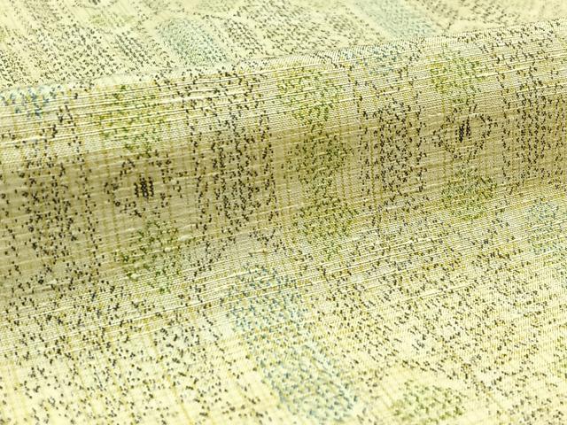 平和屋着物▽上質な紬　単衣　亀甲文様　正絹　逸品　AAAZ0968jh
